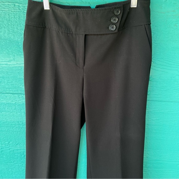 DILLARD’S KENAR MID RISE WIDE LEG FLARE CUFFED BLACK DRESS PANTS SIZE 8 - Picture 2 of 6